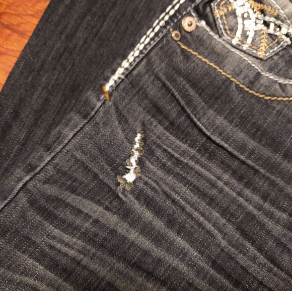 Hydraulic Bailey Slim Boot Embroidery Dark Blue Jeans Size 5/6 - Picture 6 of 8